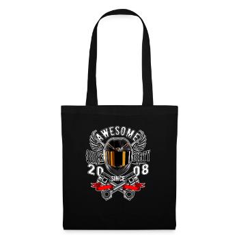 Génial depuis 2008, anniversaire du motard - Sac en tissu - noir - Devant