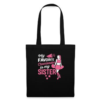Mein Lieblings-Cheerleader ist meine Schwester - Stoffbeutel - Schwarz - Vorne