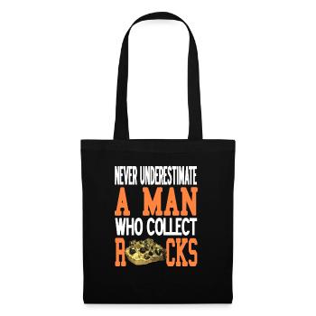 Ne sous-estimez jamais un homme qui collectionne des roches rétro - Sac en tissu - noir - Devant