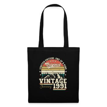 Né 1991 Janvier 32ème anniversaire Homme cadeau - Sac en tissu - noir - Devant