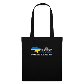 Nothing Scares Me Ukrainian Husband Ukraine - Stoffbeutel - Schwarz - Vorne