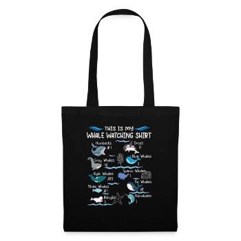 Funny whale watching shirt - Tote Bag - black - Front