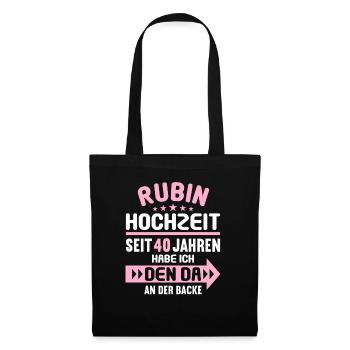 40 verheiratet Rubin Hochzeit 40.Hochzeitstag - Stoffbeutel - Schwarz - Vorne