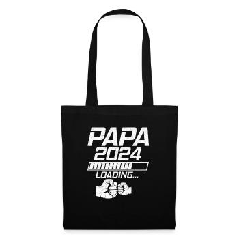 Schwangerschaft Werdende Eltern Geschenk Papa 2024 - Stoffbeutel - Schwarz - Vorne