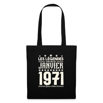 cadeau d'anniversaire janvier 1971. Janvier 1971. - Sac en tissu - noir - Devant