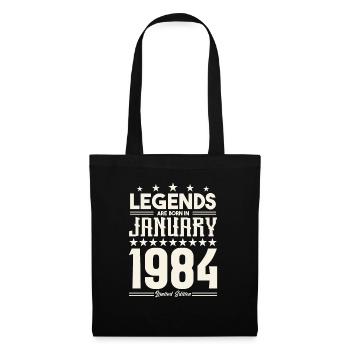 Cadeau Légende Janvier 1984. cadeau janvier 1984. - Sac en tissu - noir - Devant