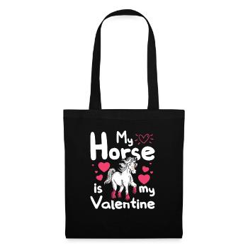 Mon cheval est mon Valentin - Sac en tissu - noir - Devant