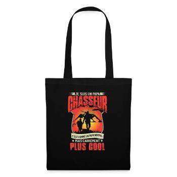 Je Suis Un Papa Chasseur - Sac en tissu - noir - Devant