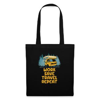Travail Enregistrer Voyage Répétitif Voyageur Voyage touristique - Sac en tissu - noir - Devant