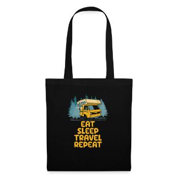 Eat Sleep Travel Repeat Funny Traveler Humor - Tote Bag - black - Front