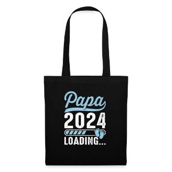 Schwangerschaft Werdende Eltern Geschenk Papa 2024 - Stoffbeutel - Schwarz - Vorne