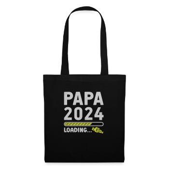 Schwangerschaft Werdende Eltern Geschenk Papa 2024 - Stoffbeutel - Schwarz - Vorne