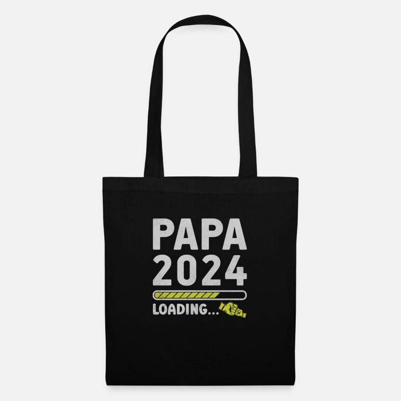Schwangerschaft Werdende Eltern Geschenk Papa 2024 - Stoffbeutel - Schwarz