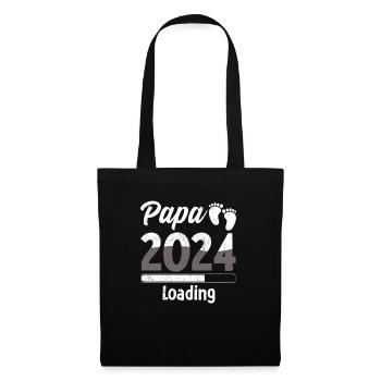 Schwangerschaft Werdende Eltern Geschenk Papa 2024 - Stoffbeutel - Schwarz - Vorne