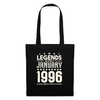 Geschenklegende Januar 1996. Geschenk Januar 1996. - Stoffbeutel - Schwarz - Vorne