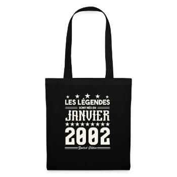 cadeau d'anniversaire janvier 2002. Janvier 2002. - Sac en tissu - noir - Devant
