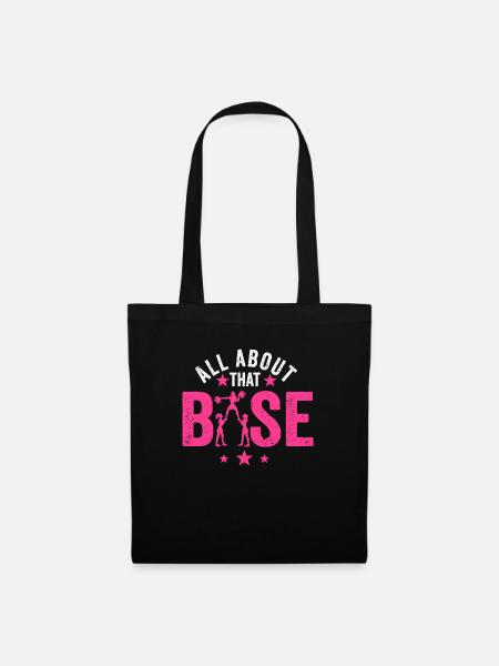 All About That Base Cheerleading Design, Cheer - Stoffbeutel - Schwarz