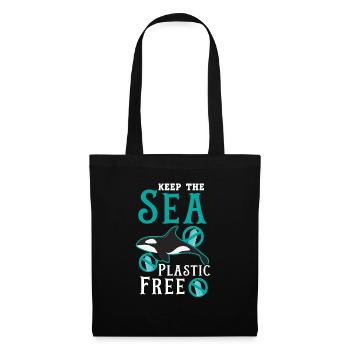 Gardez la mer sans plastique Orque Animal Baleine - Sac en tissu - noir - Devant