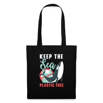 Gardez la mer sans plastique Orque Animal Baleine - Sac en tissu - noir - Devant