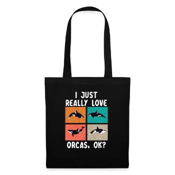 J’aime vraiment les orques Biologie marine Orque Baleine - Sac en tissu - noir - Devant