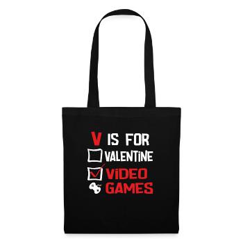 V is for valentine video games - Stoffbeutel - Schwarz - Vorne