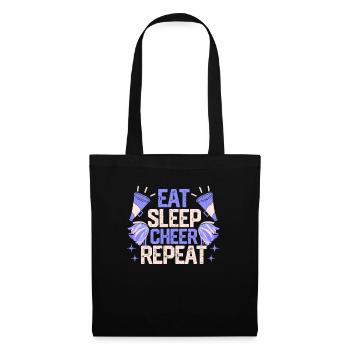 Eat Sleep Cheer Repeat Cheerleading Funny - Stoffbeutel - Schwarz - Vorne