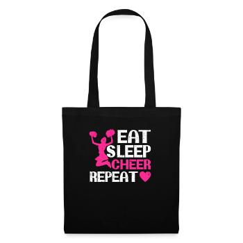 EAT SLEEP CHEER REPEAT Cheerleading Team Cheerlead - Tote Bag - black - Front