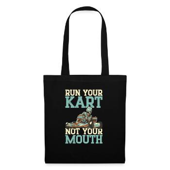 Faire du karting - Sac en tissu - noir - Devant