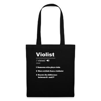 Funny Violist Definition - Tote Bag - black - Front