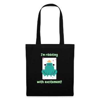 I'm Ribbiting With Excitement! Cute Frog Designs - Tote Bag - black - Front