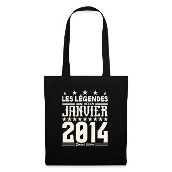 cadeau d'anniversaire janvier 2014. Janvier 2014. - Sac en tissu - noir - Devant