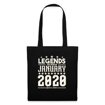 Cadeau Légende Janvier 2020. cadeau janvier 2020. - Sac en tissu - noir - Devant