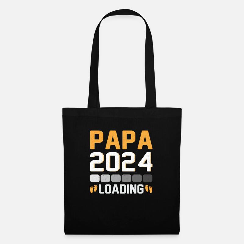 Schwangerschaft Werdende Eltern Geschenk Papa 2024 - Stoffbeutel - Schwarz