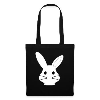 Wunderland Hase Cartoon Ostern Niedlich - Stoffbeutel - Schwarz - Vorne