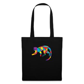 Affe Polygon Low Poly Wild Animal - Stoffbeutel - Schwarz - Vorne