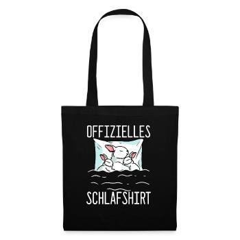 Offizielles Schlafshirt Hase Schlafanzug Hase - Stoffbeutel - Schwarz - Vorne