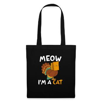 Miaou je suis un chat Thanksgiving Turquie faux chat - Sac en tissu - noir - Devant