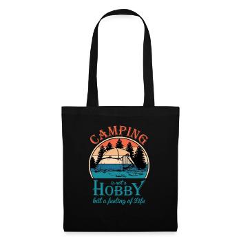 Camping Camper Outdoor Sommer Design - Stoffbeutel - Schwarz - Vorne