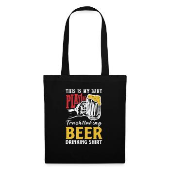 Dart & Bier Lustiger Darts Spruch - Stoffbeutel - Schwarz - Vorne