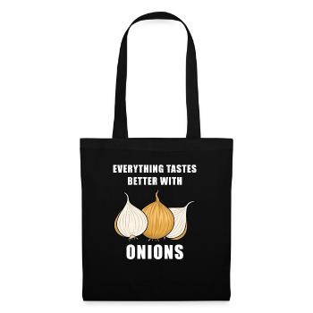 Onion Food Lover Hobby Chef Onions Vegetables - Tote Bag - black - Front