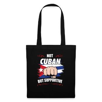 Not Cuban But Supportive Travel Tourist Cuban Cuba - Stoffbeutel - Schwarz - Vorne