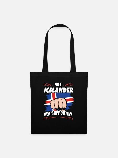 Not Icelander But Supportive Travel Tourist - Stoffbeutel - Schwarz