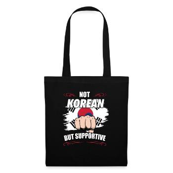 Not Korean But Supportive Travel Tourist Korean - Tote Bag - black - Front