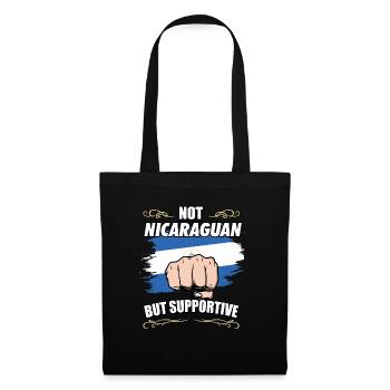 Not Nicaraguan But Supportive Travel Tourist - Stoffbeutel - Schwarz - Vorne