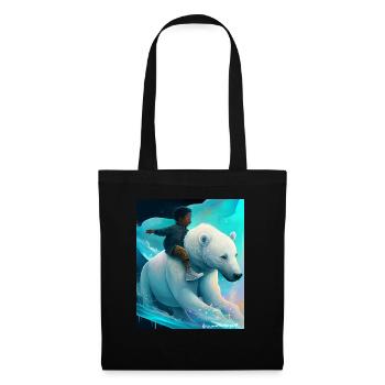 Child rides polar bear - Tote Bag - black - Front