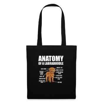 Labradoodle Chien - Sac en tissu - noir - Devant