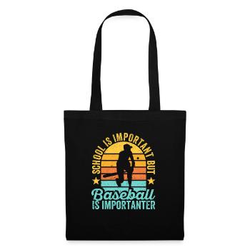 School Matters Baseball Importanter Funny - Tote Bag - black - Front