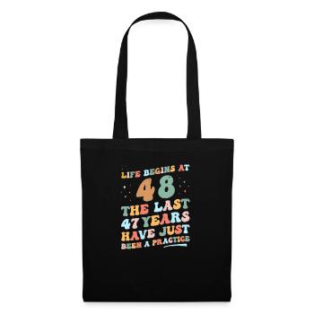 48th birthday Man Woman 2023 Funny Groovy Life - Tote Bag - black - Front