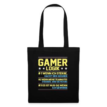 Gamer Logik Gaming Video Games Multiplayer Zocker - Stoffbeutel - Schwarz - Vorne