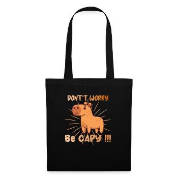 Capy Capybara Animal be Happy be Capy - Sac en tissu - noir - Devant